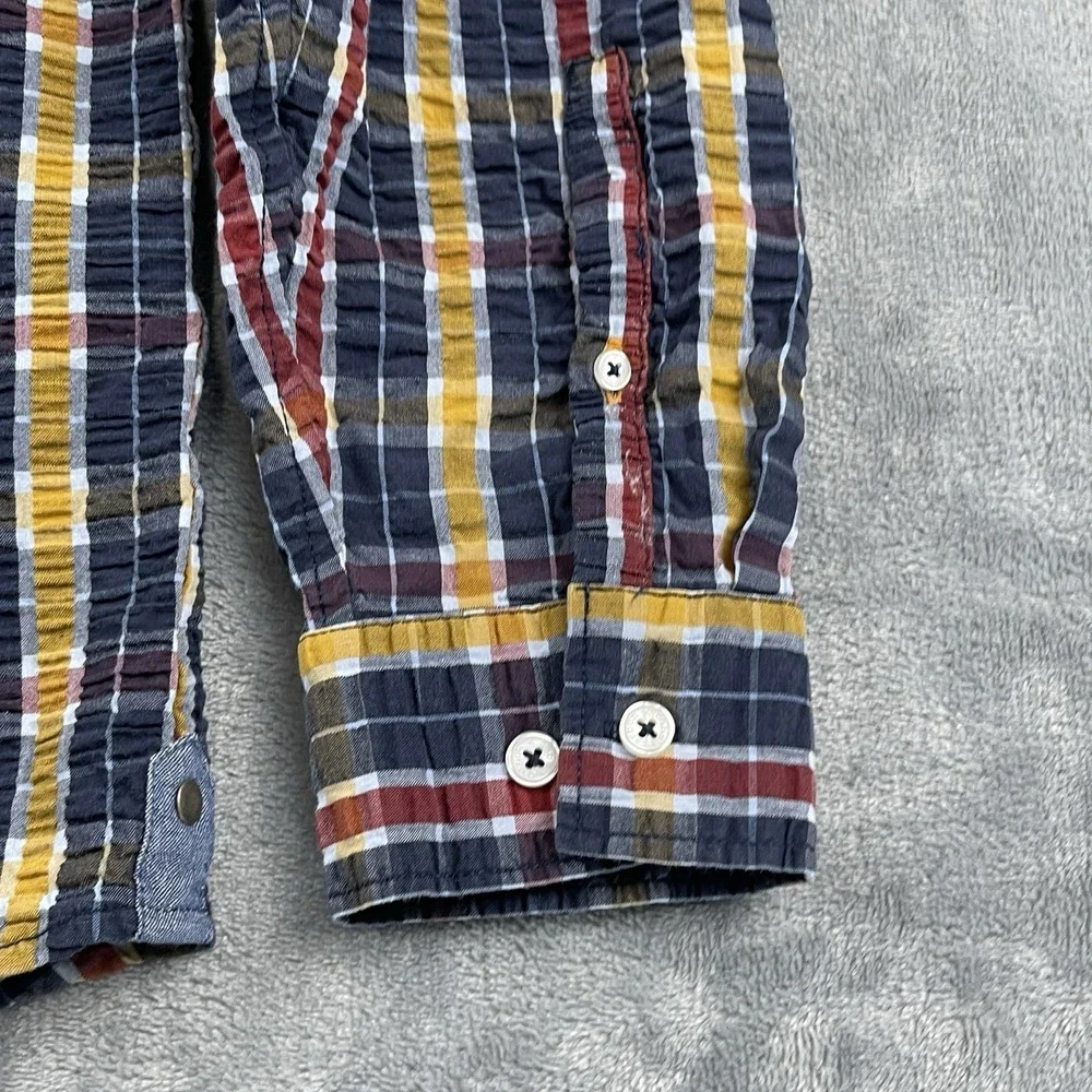 Carbon 2 Cobalt multicolor textured cotton shirt men's size Medium Nice - Picture 5 of 9